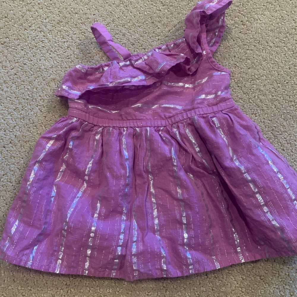 Cat & Jack Purple Metallic Dress 12m EUC